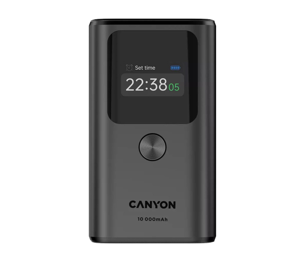 CANYON Powerbank OnPower 130 TFT 10000 mAh PD30W Ciemnoszary - 1320627 - zdjęcie